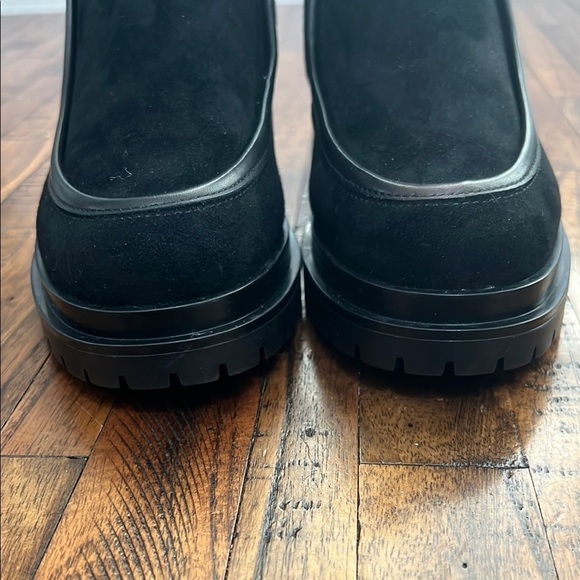 NWT Lauren Ralph Lauren Leather Black Colbie Ankle Boots   gold tone logo LRL 8 - Picture 14 of 16